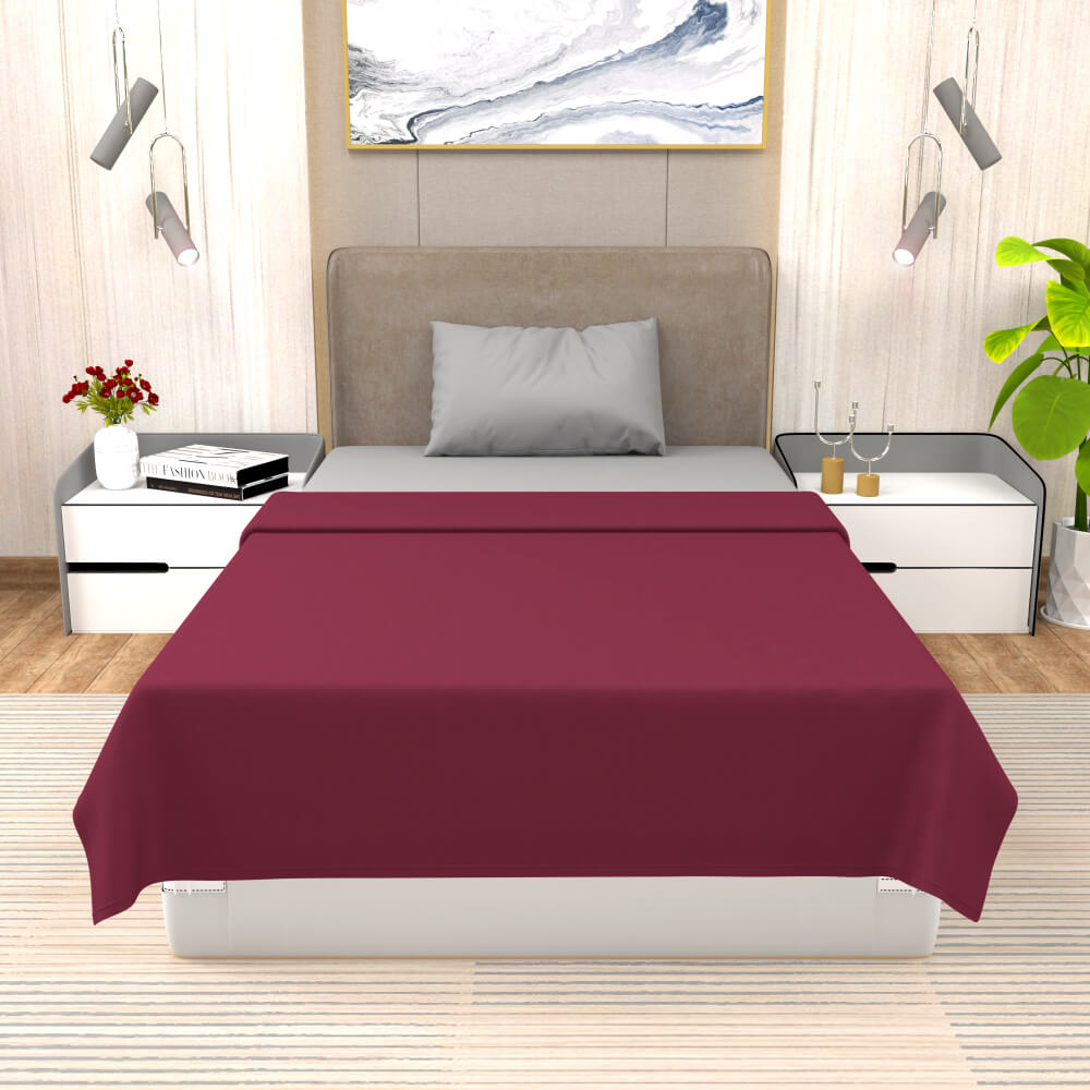 Buy Single Bed Maroon Polar Fleece Blanket