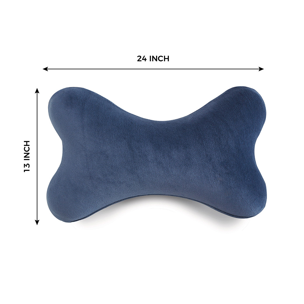 buy dark blue car neck rest pillow - back view