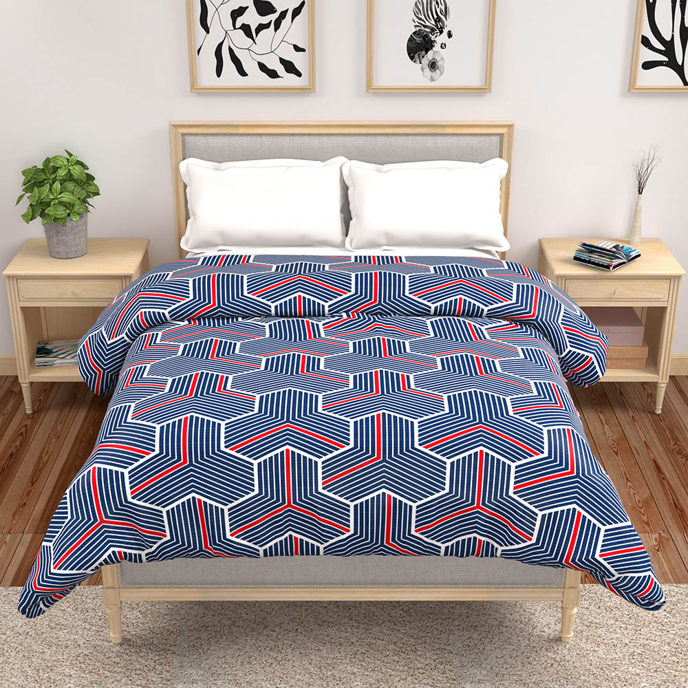 buy blue reversible comforter online – front view