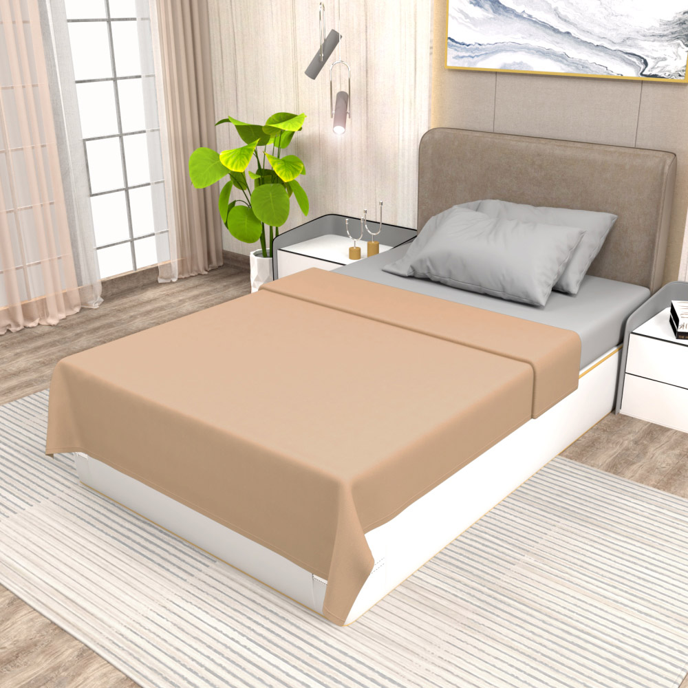 buy beige winter single bed blanket - side view